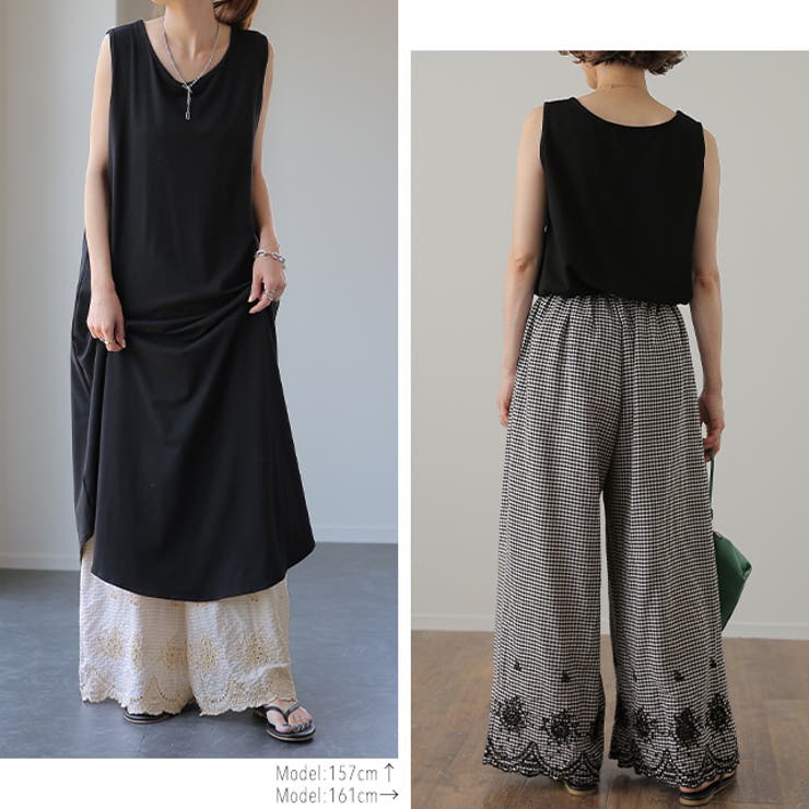 ペチパンツ 綿 コットン チェック パンツ ペチコート インナー レイヤード | HUG.U | 詳細画像17 