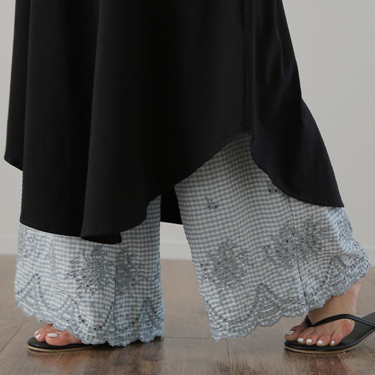 ペチパンツ 綿 コットン チェック パンツ ペチコート インナー レイヤード | HUG.U | 詳細画像19 