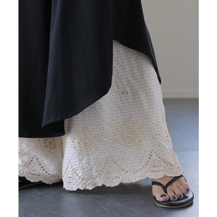 ペチパンツ 綿 コットン チェック パンツ ペチコート インナー レイヤード | HUG.U | 詳細画像5 