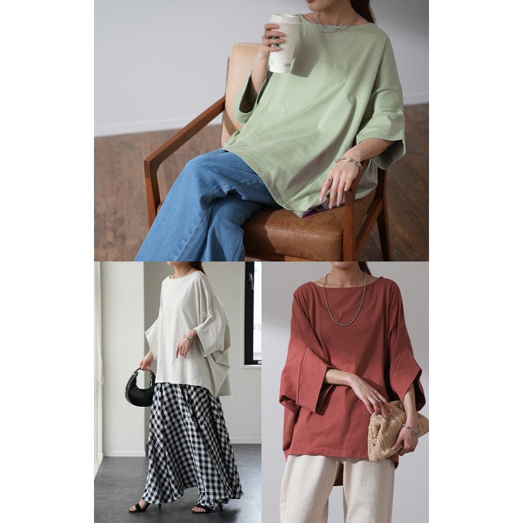 Tシャツ レディース トップス ドルマンスリーブ 二の腕カバー チュニック オ | HUG.U | 詳細画像28 