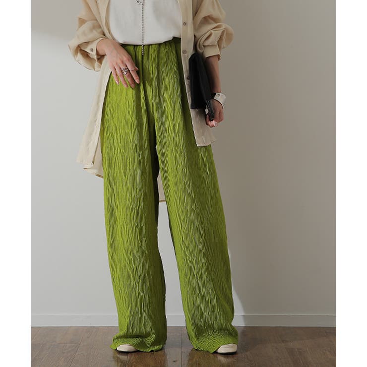 ワイドパンツ レディース セルフカット パンツ リブパンツ ボトムス ロング | HUG.U | 詳細画像5 