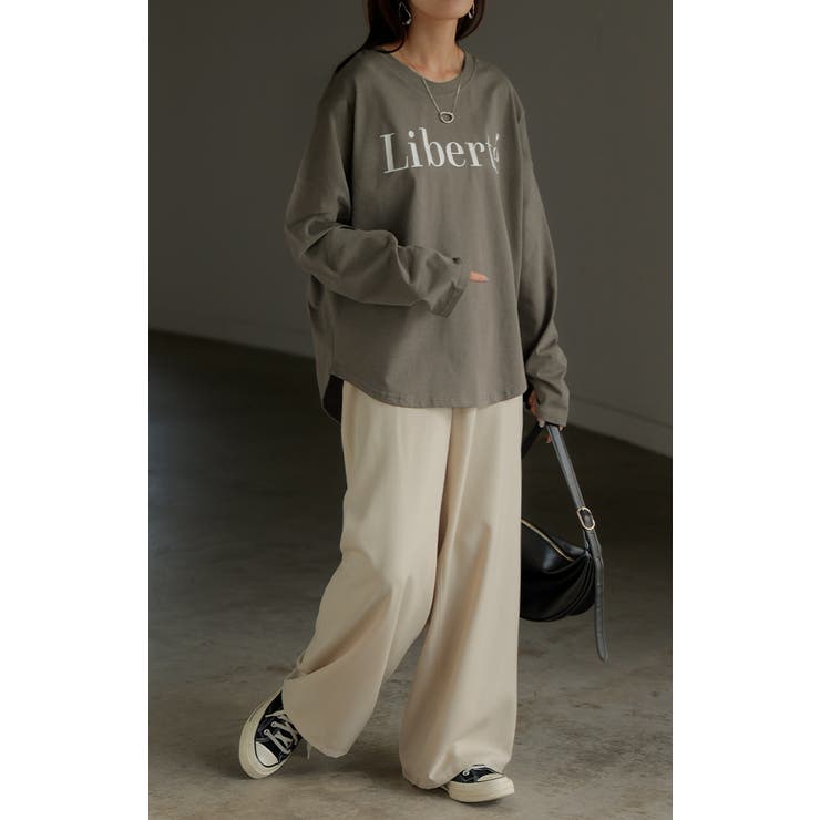 Tシャツ レディース トップス ロゴT 半袖 ドルマン 二の腕カバーきれいめ | HUG.U | 詳細画像10 