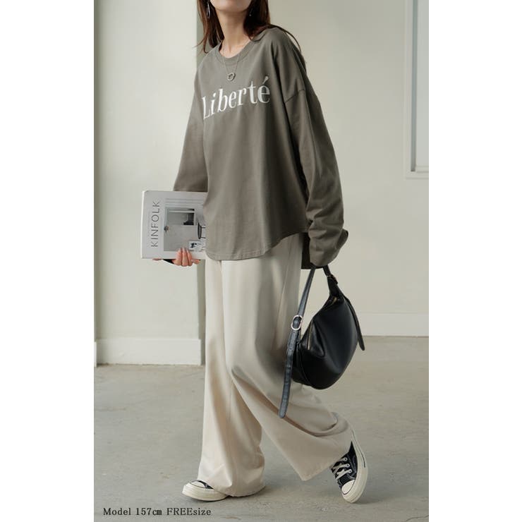 Tシャツ レディース トップス ロゴT 半袖 ドルマン 二の腕カバーきれいめ | HUG.U | 詳細画像20 