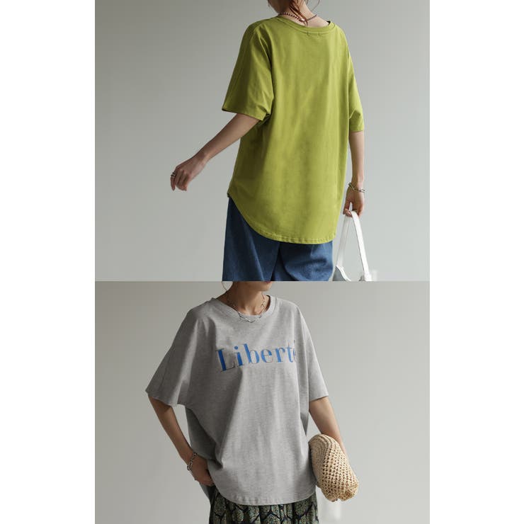 Tシャツ レディース トップス ロゴT 半袖 ドルマン 二の腕カバーきれいめ | HUG.U | 詳細画像22 