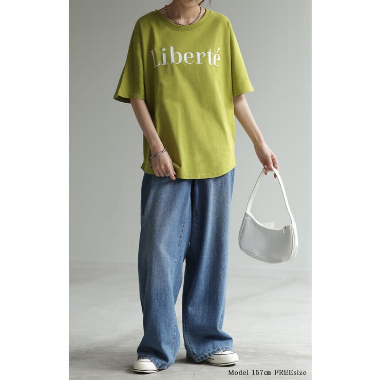 Tシャツ レディース トップス ロゴT 半袖 ドルマン 二の腕カバーきれいめ | HUG.U | 詳細画像4 