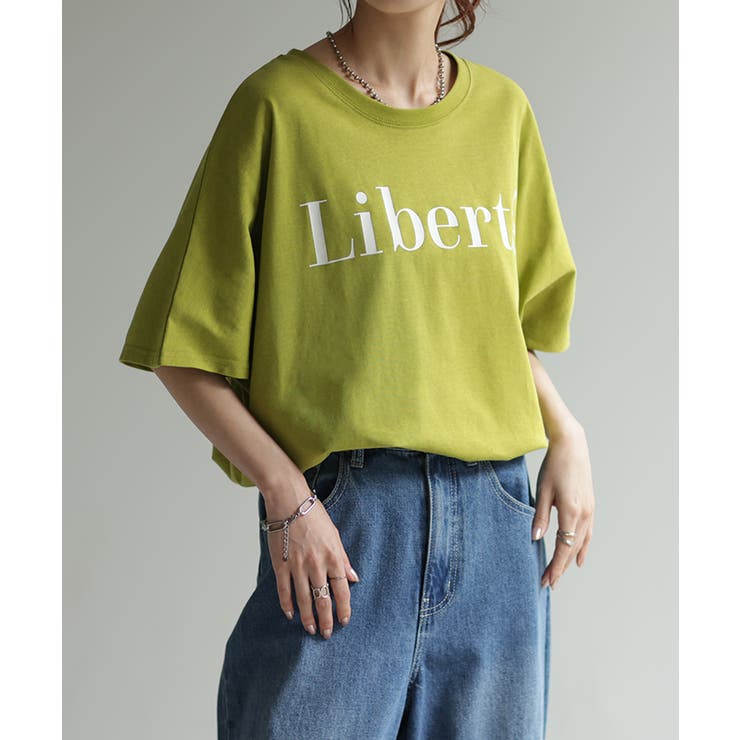 ピスタチオ(半袖) | Tシャツ レディース トップス ロゴT 半袖 ドルマン 二の腕カバーきれいめ | HUG.U