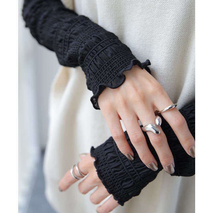 トップス レディース シャーリング レイヤード 重ね着 シアー インナー 肌隠 | HUG.U | 詳細画像10 