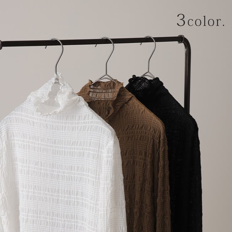 トップス レディース シャーリング レイヤード 重ね着 シアー インナー 肌隠 | HUG.U | 詳細画像11 