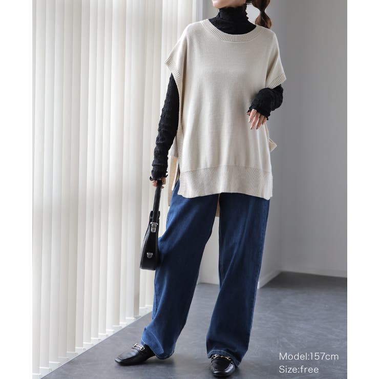 トップス レディース シャーリング レイヤード 重ね着 シアー インナー 肌隠 | HUG.U | 詳細画像21 