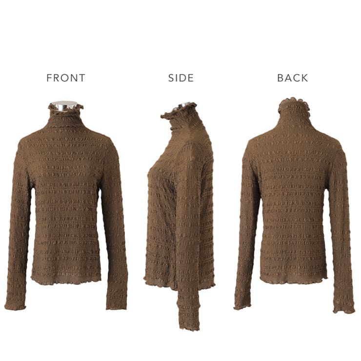 トップス レディース シャーリング レイヤード 重ね着 シアー インナー 肌隠 | HUG.U | 詳細画像23 