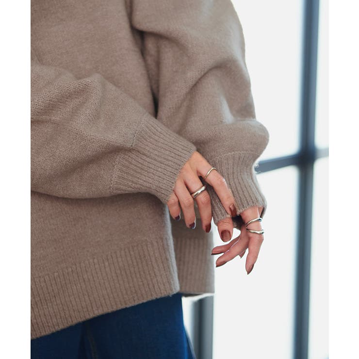ニット レディース トップス レイヤード Vネック セーター 長袖 お尻が隠れ | HUG.U | 詳細画像9 