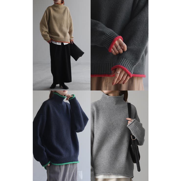 ニット レディース トップス セーター タートルネック タートル 長袖 ハイネ | HUG.U | 詳細画像11 