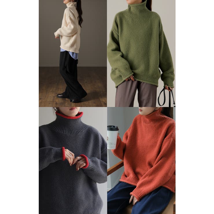 ニット レディース トップス セーター タートルネック タートル 長袖 ハイネ | HUG.U | 詳細画像35 
