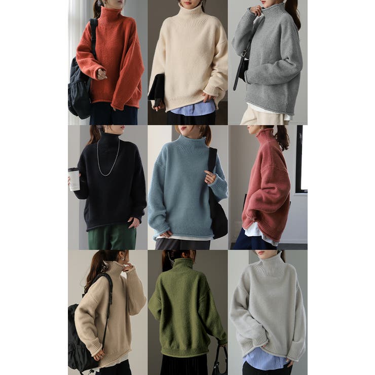 ニット レディース トップス セーター タートルネック タートル 長袖 ハイネ | HUG.U | 詳細画像4 