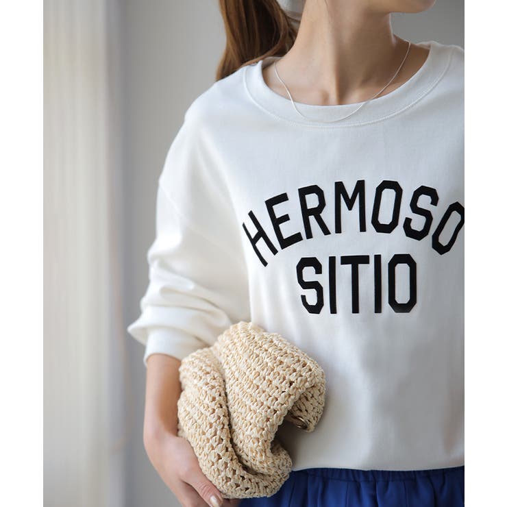 トップス レディース カットソー ロンT ロゴ 長袖 Tシャツ ロング チュニ | HUG.U | 詳細画像10 