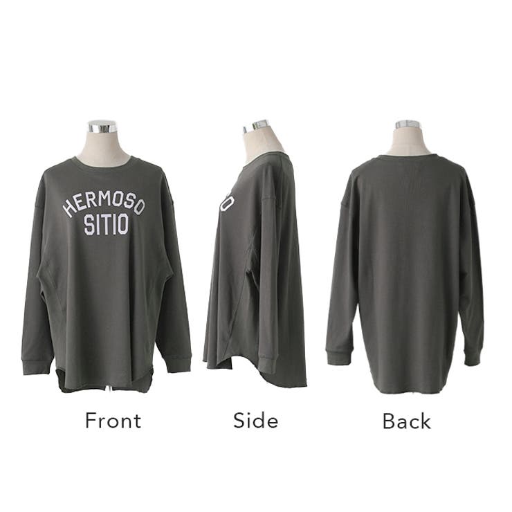 トップス レディース カットソー ロンT ロゴ 長袖 Tシャツ ロング チュニ | HUG.U | 詳細画像22 