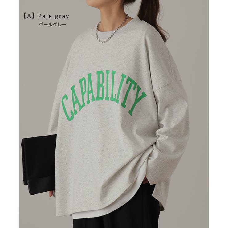 カットソー レディース トップス ロゴT 長袖 ロンT ロング Tシャツ チュ | HUG.U | 詳細画像6 