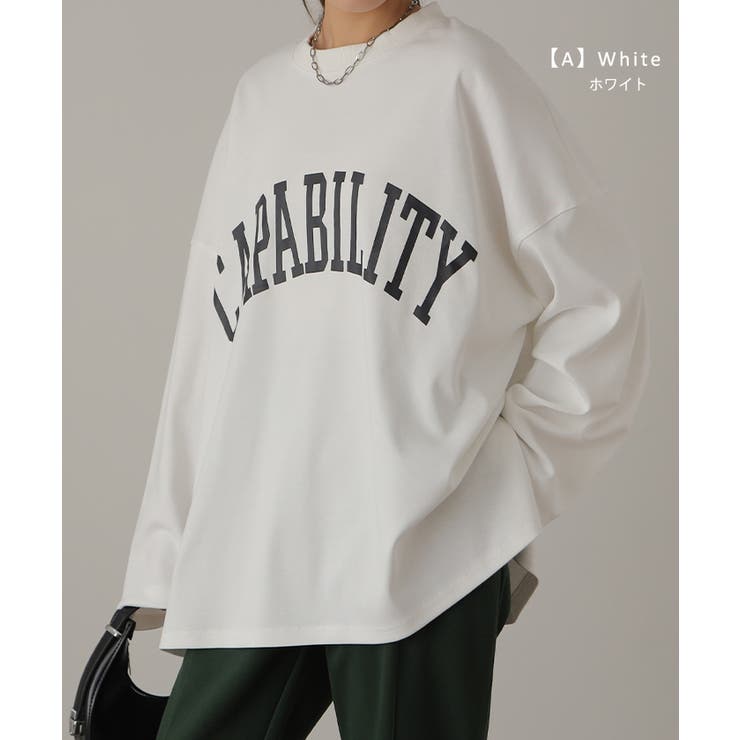 カットソー レディース トップス ロゴT 長袖 ロンT ロング Tシャツ チュ | HUG.U | 詳細画像8 