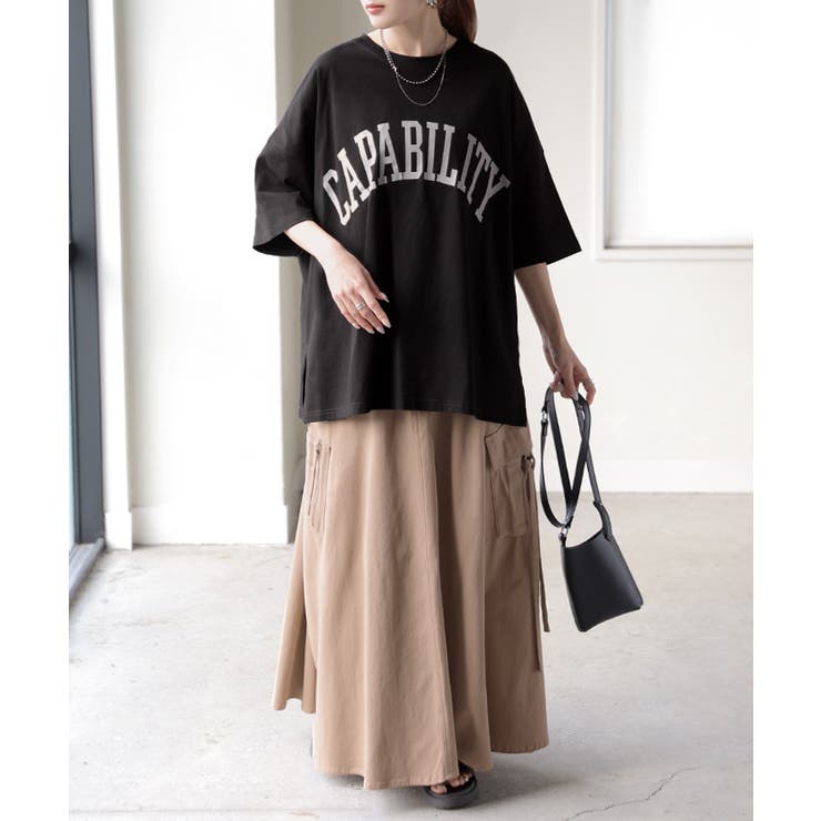 Aブラック(半袖/冷感) | カットソー レディース トップス ロゴT 長袖 ロンT ロング Tシャツ チュ | HUG.U