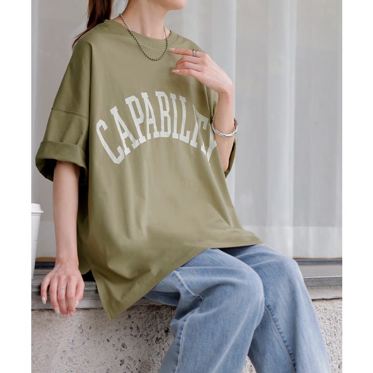 Aサファリカーキ(半袖/冷感) | カットソー レディース トップス ロゴT 長袖 ロンT ロング Tシャツ チュ | HUG.U