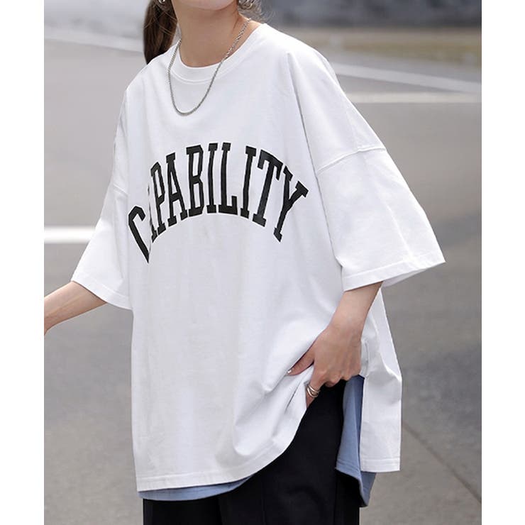 Aホワイト(半袖/冷感) | カットソー レディース トップス ロゴT 長袖 ロンT ロング Tシャツ チュ | HUG.U