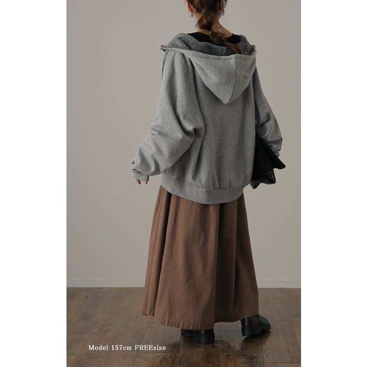 パーカー レディース アウター 裏ボア 極暖 トップス スウェット トレーナー | HUG.U | 詳細画像7 