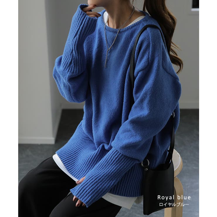 ニット レディース トップス セーター アームウォーマー 指穴 ボートネック | HUG.U | 詳細画像14 