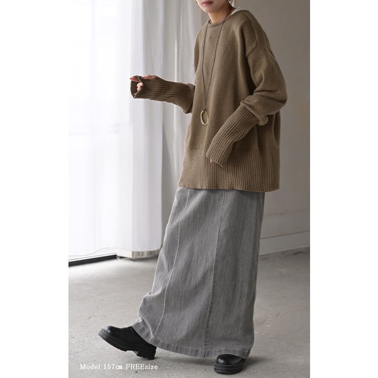 ニット レディース トップス セーター アームウォーマー 指穴 ボートネック | HUG.U | 詳細画像25 