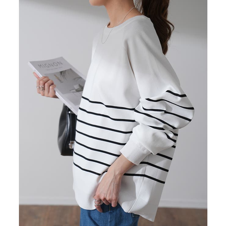 jonnlynx / キルティング ボーダー プルオーバー トップス jonnlynx / ジョンリンクス | Quilt Border Pullover