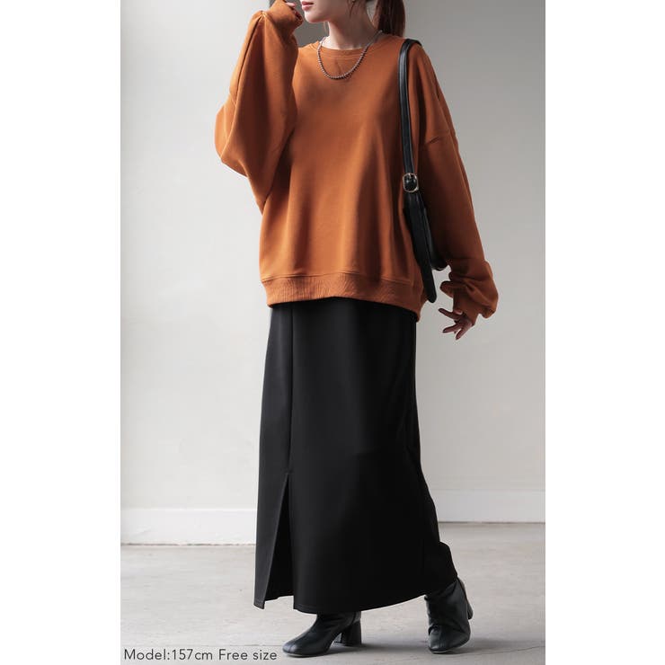 スウェット レディース トップス トレーナー バルーン袖 無地 長袖 オーバー | HUG.U | 詳細画像27 