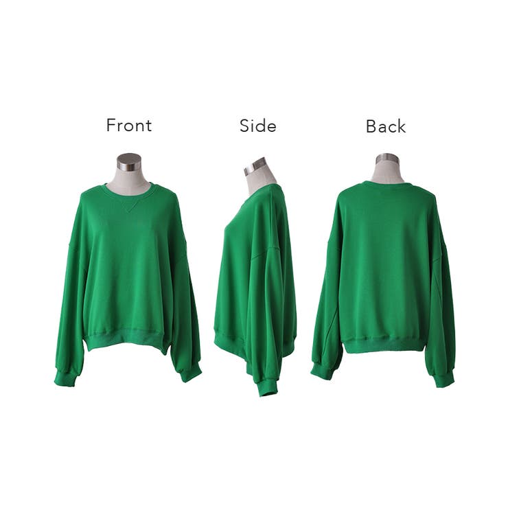 スウェット レディース トップス トレーナー バルーン袖 無地 長袖 オーバー | HUG.U | 詳細画像30 