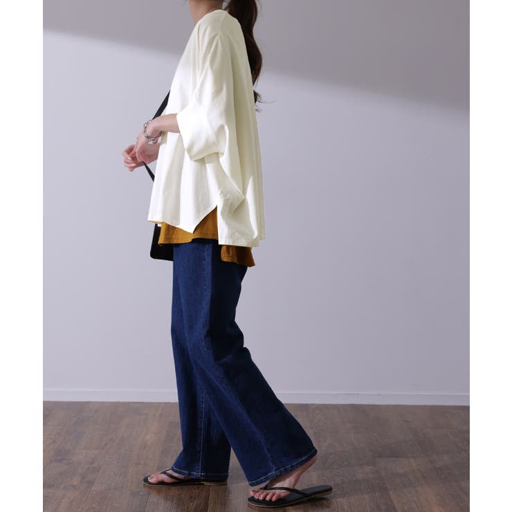 Tシャツ レディース トップス カットソー 二の腕カバー 半袖 5分袖 ドルマ | HUG.U | 詳細画像7 