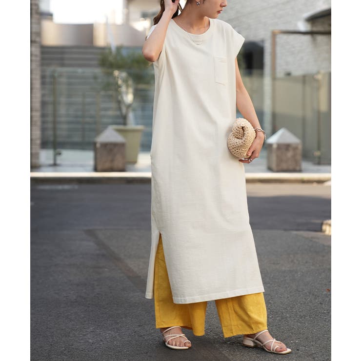 Since Then フレンチ パフ シャツワンピース ドレス ロング セール】 フレンチリネン シャツワンピース （ロング・マキシ丈