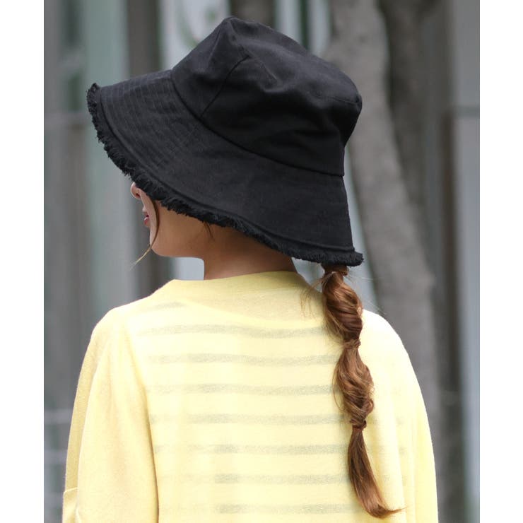 ブラック | 帽子 レディース UVカット お洒落 バケットハット 遮へい率90％ 紫外線対 | HUG.U