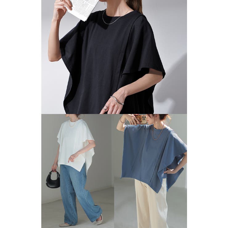 Tシャツ レディース トップス 綿 体型カバー ゆったり 半袖 チュニック オ | HUG.U | 詳細画像21 