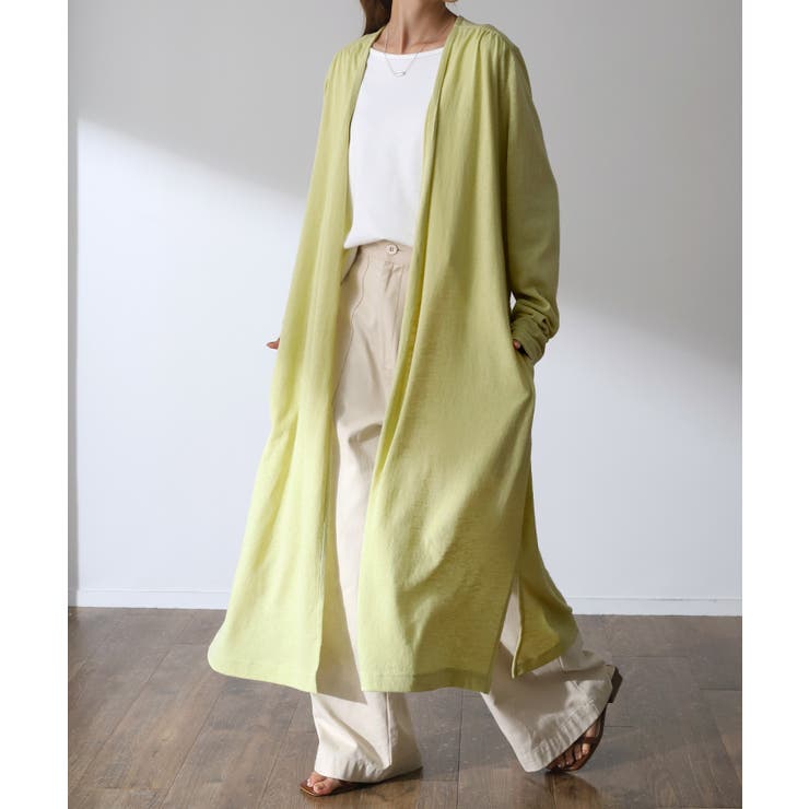 レモンライム | カーディガン レディース UVカット トップス 紫外線対策 ロング シアー ロ | HUG.U