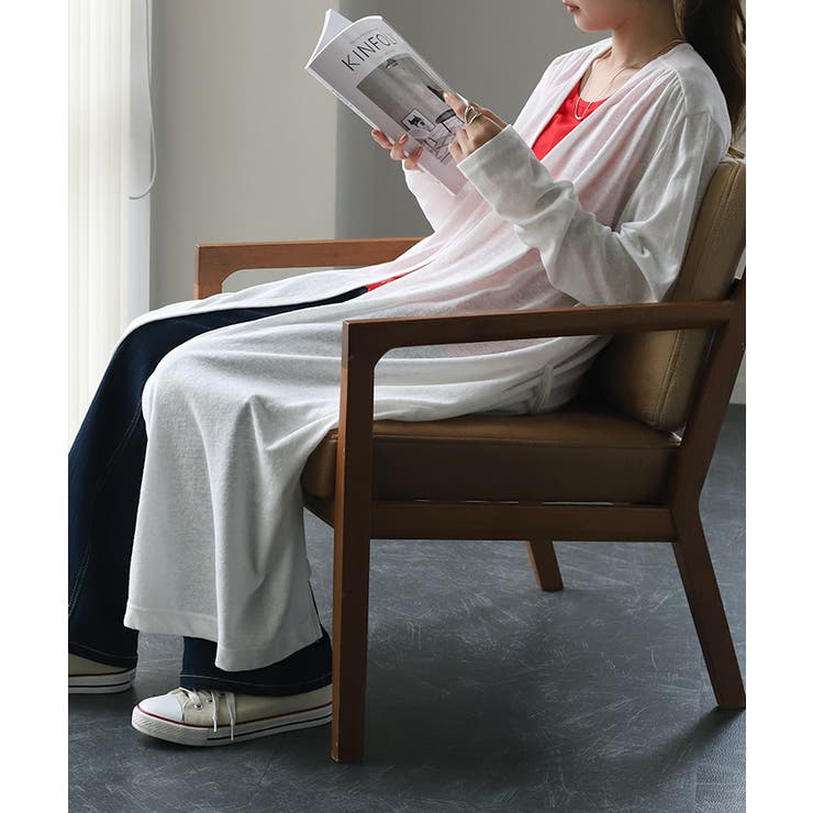 ホワイト | カーディガン レディース UVカット トップス 紫外線対策 ロング シアー ロ | HUG.U