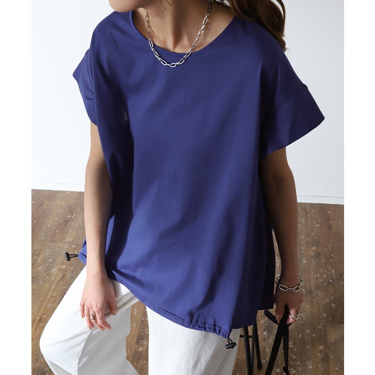 レコパン　黒　半袖　Tシャツ　ブラウス　綿　無地　フレンチ　レディース　M Tシャツ レディース トップス 冷感 フレンチスリーブ 半袖