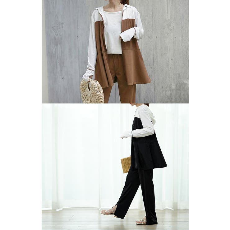 ラッシュガード レディース パーカー 2点セット パンツ 長袖 フレアパンツ | HUG.U | 詳細画像10 