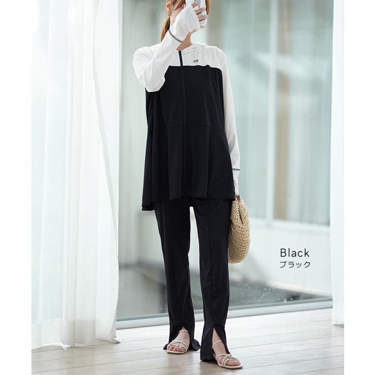 ラッシュガード レディース パーカー 2点セット パンツ 長袖 フレアパンツ | HUG.U | 詳細画像14 