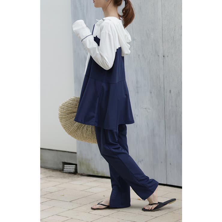 5点 セットアップ ラッシュガード 長袖 パンツ ロング M/2XL ラッシュガード レディース パーカー 2点セット パンツ 長袖