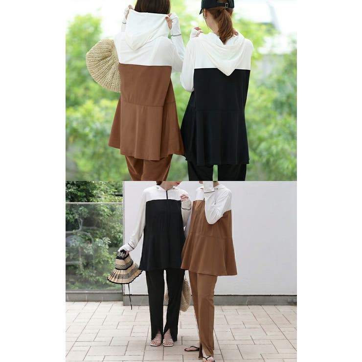 ラッシュガード レディース パーカー 2点セット パンツ 長袖 フレアパンツ | HUG.U | 詳細画像25 