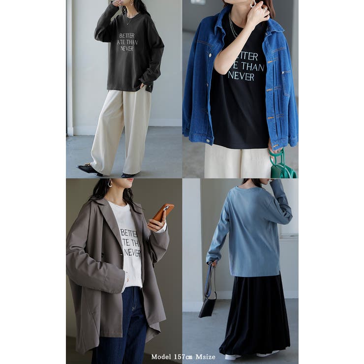 ロゴT レディース Tシャツ トップス 半袖 カットソー 刺繍 ロゴ フレンチ | HUG.U | 詳細画像20 