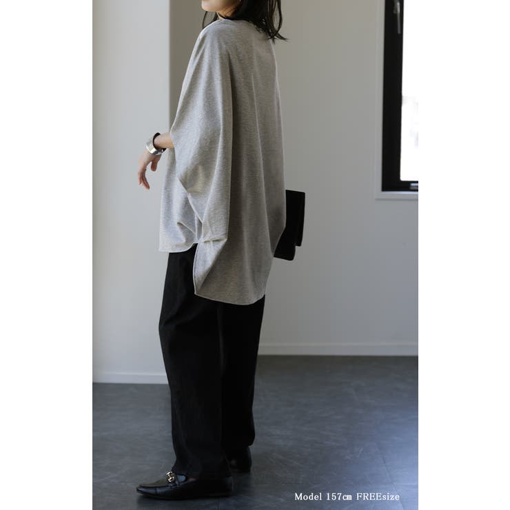 Tシャツ レディース トップス ドルマン 半袖 変形 オーバーサイズ 体型カバ | HUG.U | 詳細画像17 