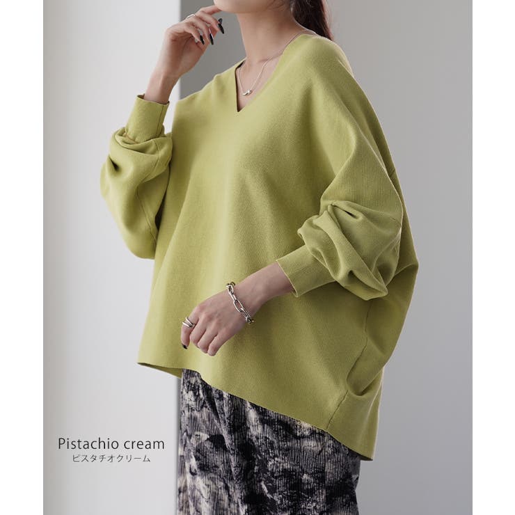 ニット ドルマンスリーブ レディース 体型カバー ティーシャツ 綿100 チュ | HUG.U | 詳細画像10 