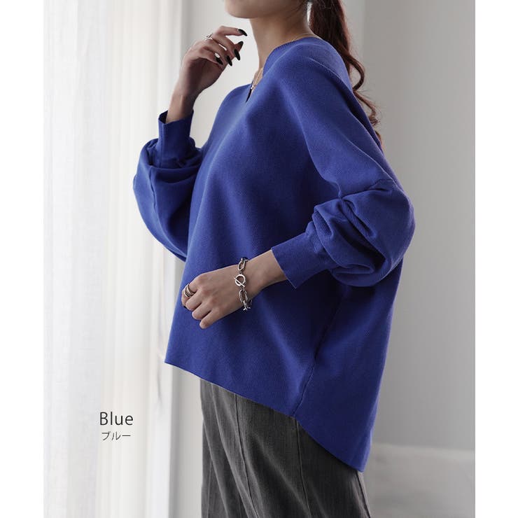 ニット ドルマンスリーブ レディース 体型カバー ティーシャツ 綿100 チュ | HUG.U | 詳細画像13 