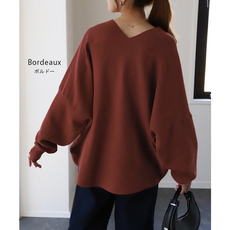 ニット ドルマンスリーブ レディース 体型カバー ティーシャツ 綿100 チュ | HUG.U | 詳細画像15 