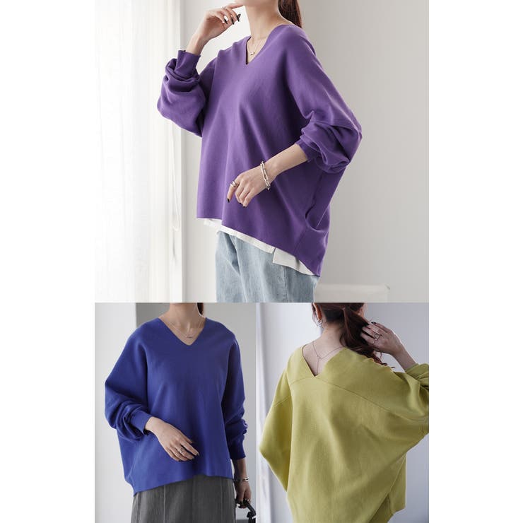 ニット ドルマンスリーブ レディース 体型カバー ティーシャツ 綿100 チュ | HUG.U | 詳細画像4 