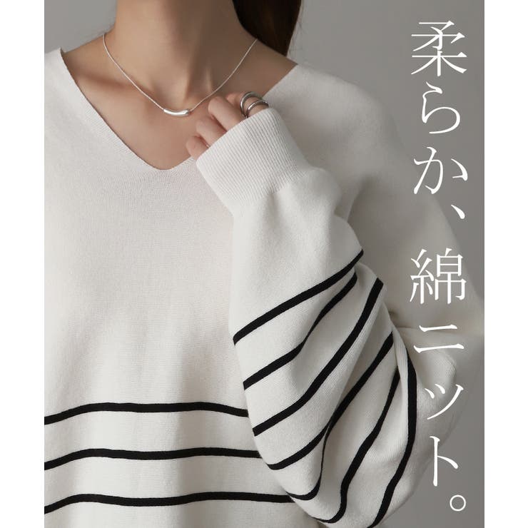 ニット ドルマンスリーブ レディース 体型カバー ティーシャツ 綿100 チュ | HUG.U | 詳細画像5 