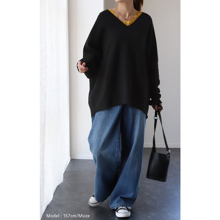 ニット ドルマンスリーブ レディース 体型カバー ティーシャツ 綿100 チュ | HUG.U | 詳細画像8 